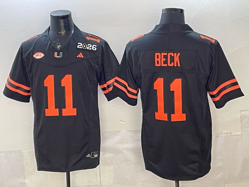 Men 2026 Miami Hurricanes #11 Beck Black 3th generations Limited NCAA Jersey 0018->ncaa teams->NCAA Jersey